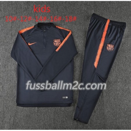 FC Barcelona Kinder Sweatshirts Anzüge Schwarz Orange 2018-2019 FC Barcelona Kinder Sweatshirts Anzüge Schwarz Orange 2018-2019